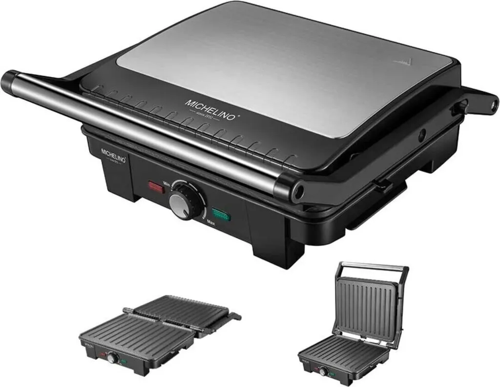 Gril de contact Antiadhésif 2200W - Double Surface de Cuisson Rapide - 3