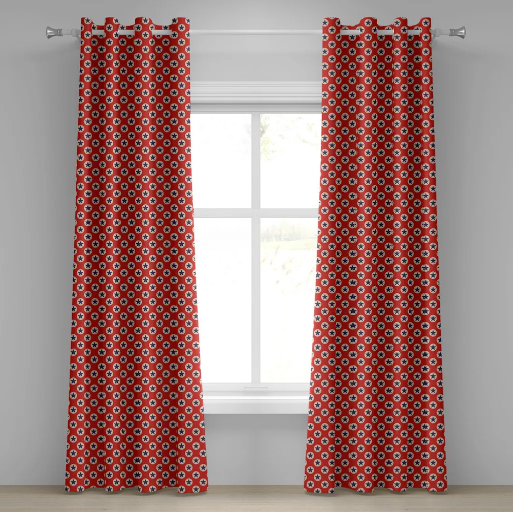 Rideau à motifs étoiles Big Dots inspiration rétro drapeau US 280x245