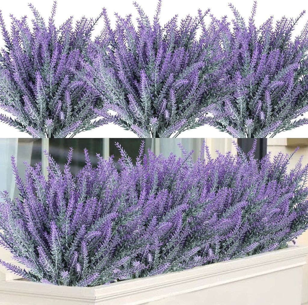 12 Bündel künstliche Lavendelblumen in Lila – künstliche Produktbild 