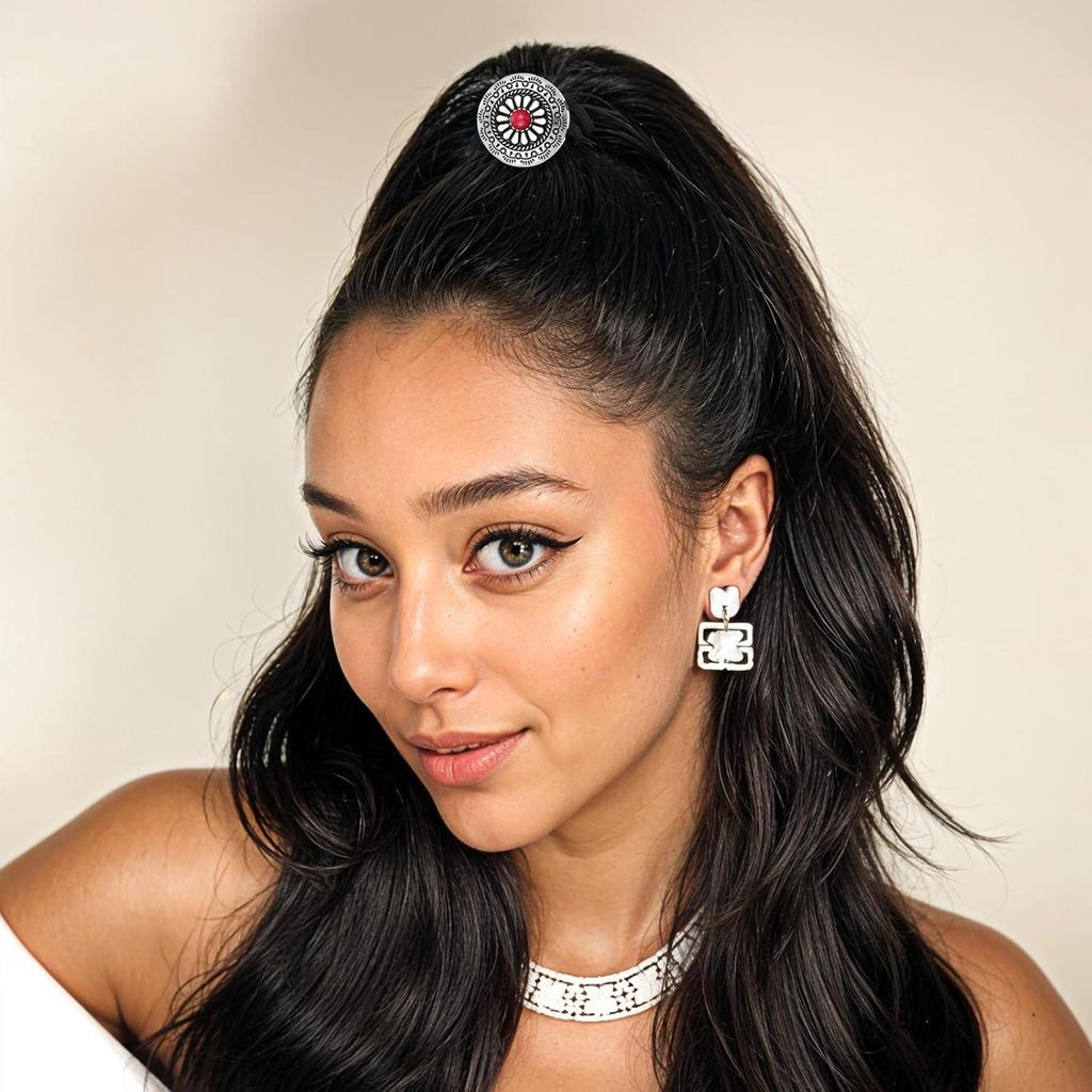 3-teilige Pferdeschwanzhalter im Westernstil Boho Haarnadeln Set mit vintage türkisfarbenem Concho Kürbisblüten Haarbändern Elastische Haarschl...