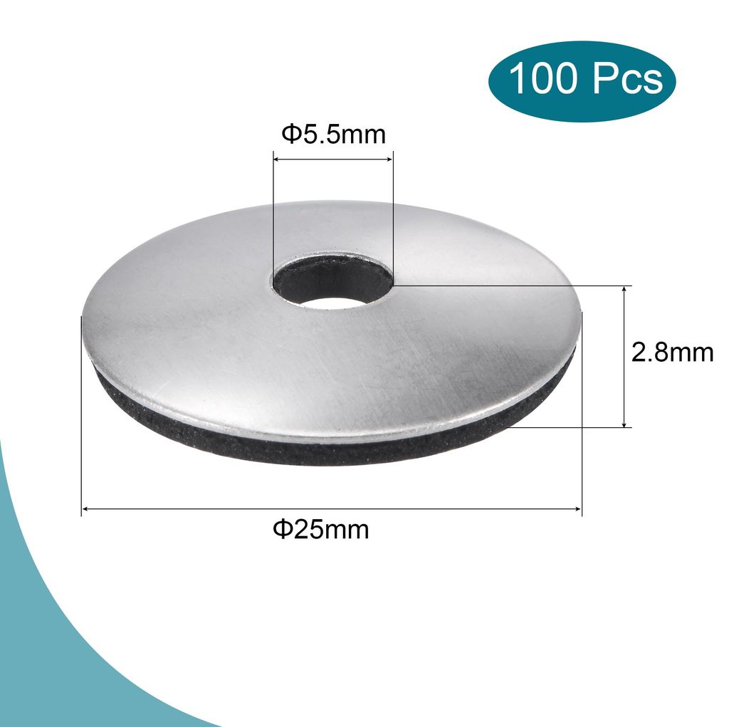 100 Stš¹ck EPDM Dichtscheiben, Unterlegscheiben M5.5 Edelstahl Beilagscheiben Karosseriescheiben fš¹r Schrauben Spenglerschrauben(M5.5x25mm)