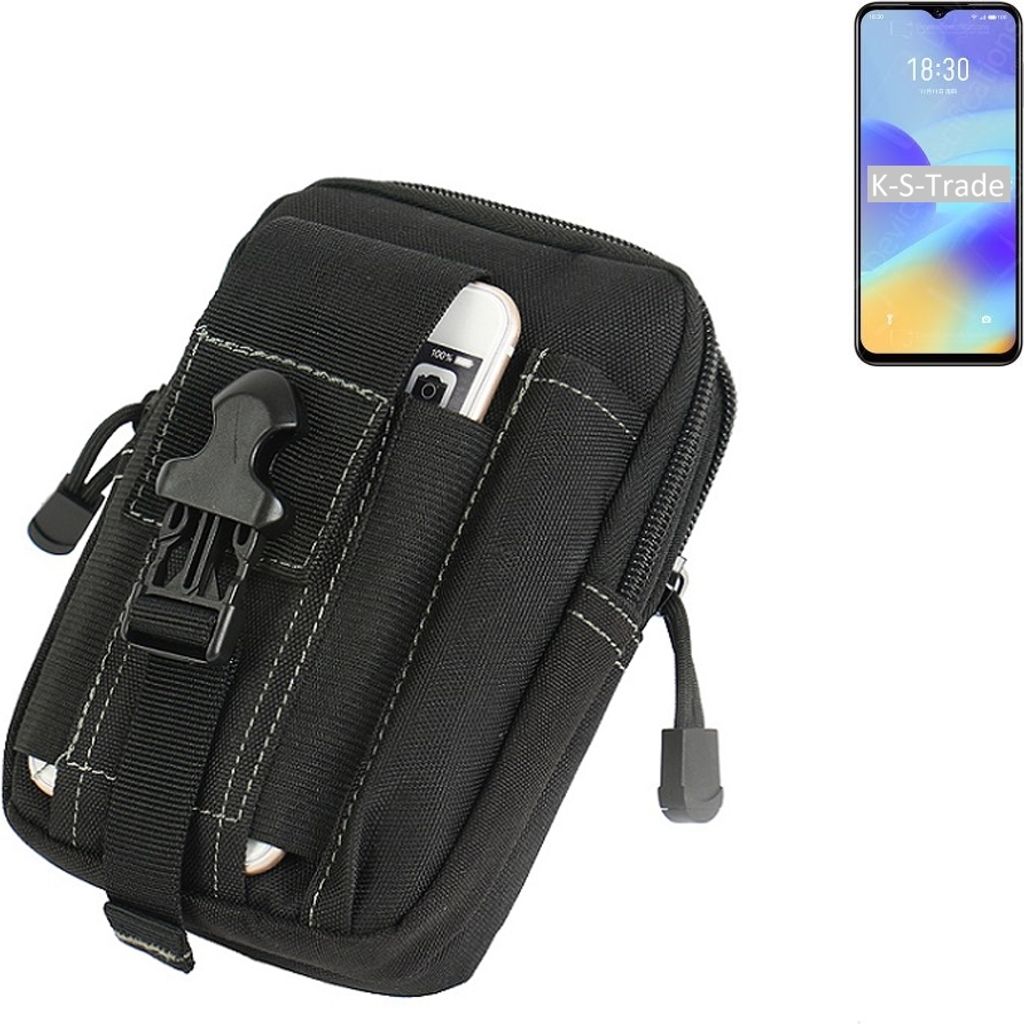 K-S-Trade Gürtel Tasche kompatibel mit Meizu M10 Gürteltasche Holster Schutz Hülle Handy Hülle Smartphone outdoor Handy-Hülle schwarz