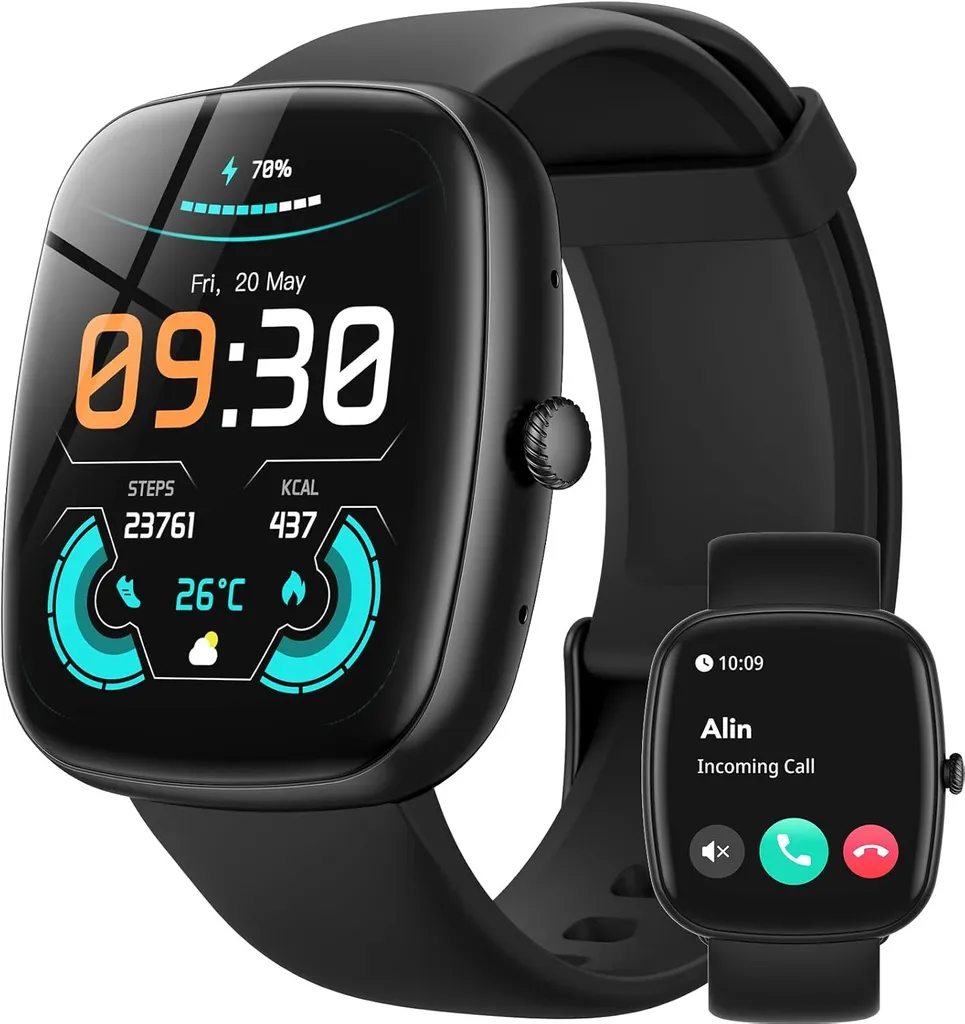 Smartwatch con Chiamate e Sensore SpO2 BMI - Impermeabile IP68
