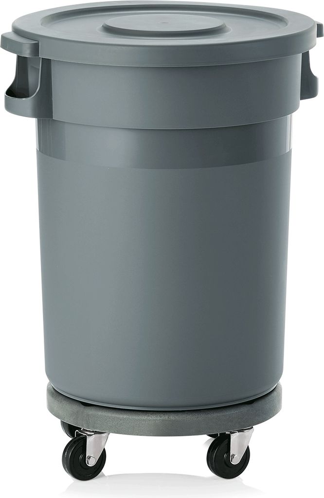 Poubelle 80 L, polypropylène, 4 roulettes pivotantes Image du produit 