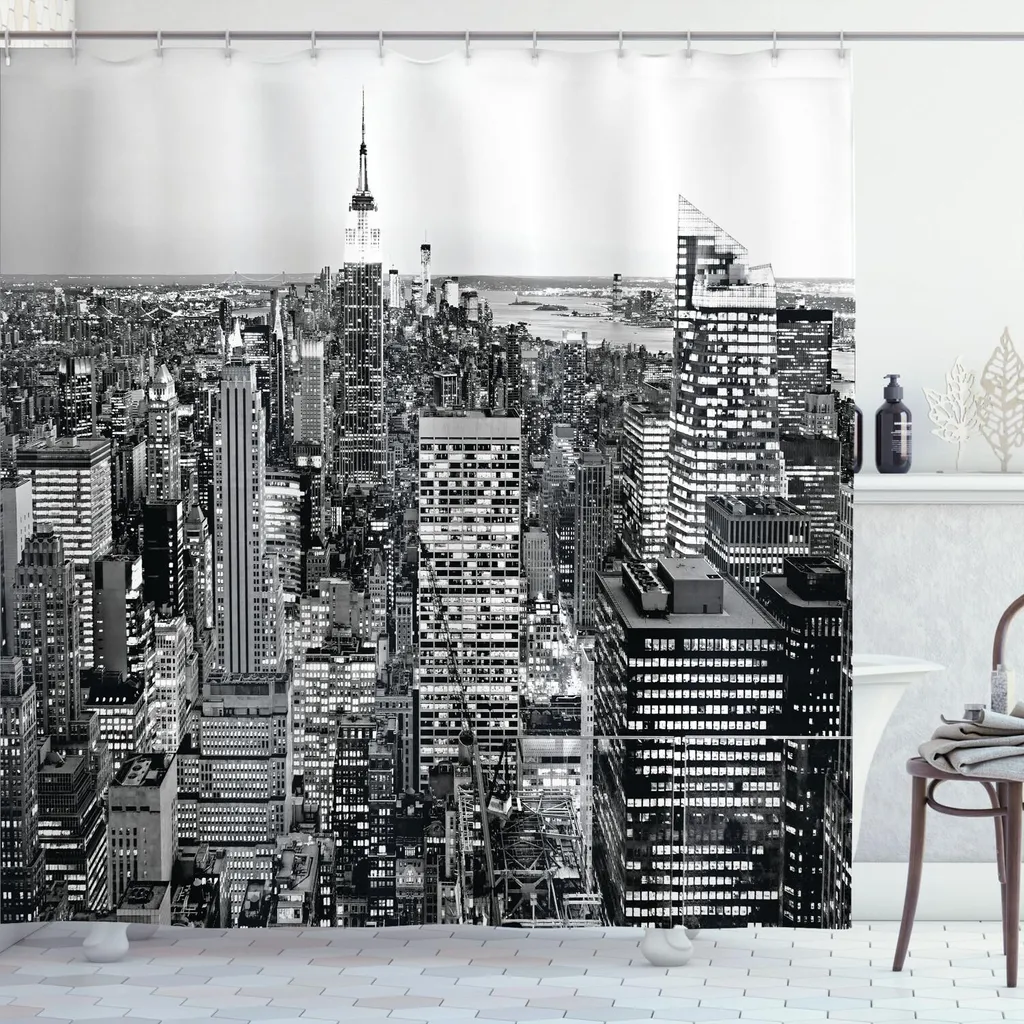 Tenda da Doccia Antimuffa New York Manhattan 175x180 cm Grigio