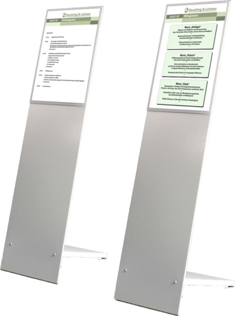 Diskret Innenaufsteller, Stahlblech, lichtgrau, 310x1160x420 mm