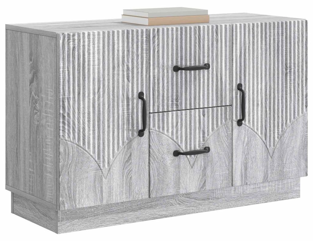 vidaXL Sideboard Graues Sonoma 89 x 34,5 x 57 cm Holzwerkstoff