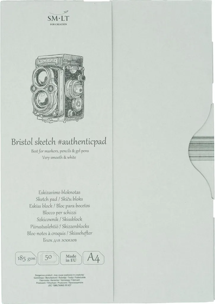 Classeur SMLT Bristol A4 Papier Dessin 185g 50 Feuilles pour Artistes