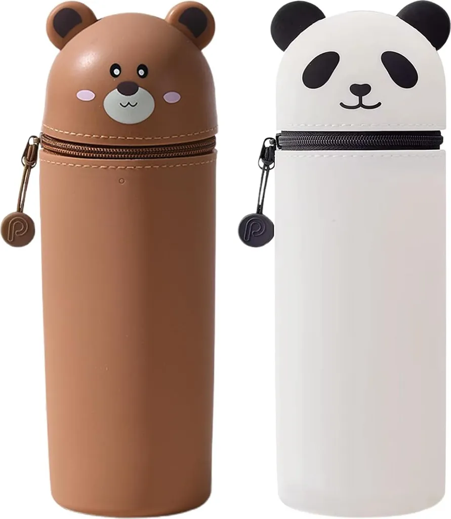 Allecto Premium Trousse 2 en 1 en silicone souple motif Panda bicolore