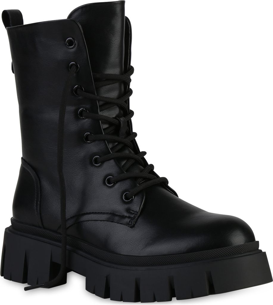 van-hill Damen Plateau-Stiefeletten, Schwarz, Größe 36, mit Produktbild
