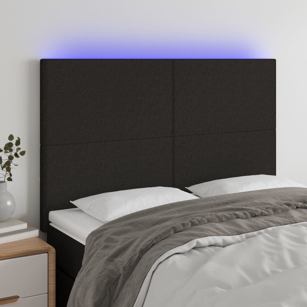 Maison Exclusive - LED Kopfteil Schwarz 144x5x118/128 cm Stoff