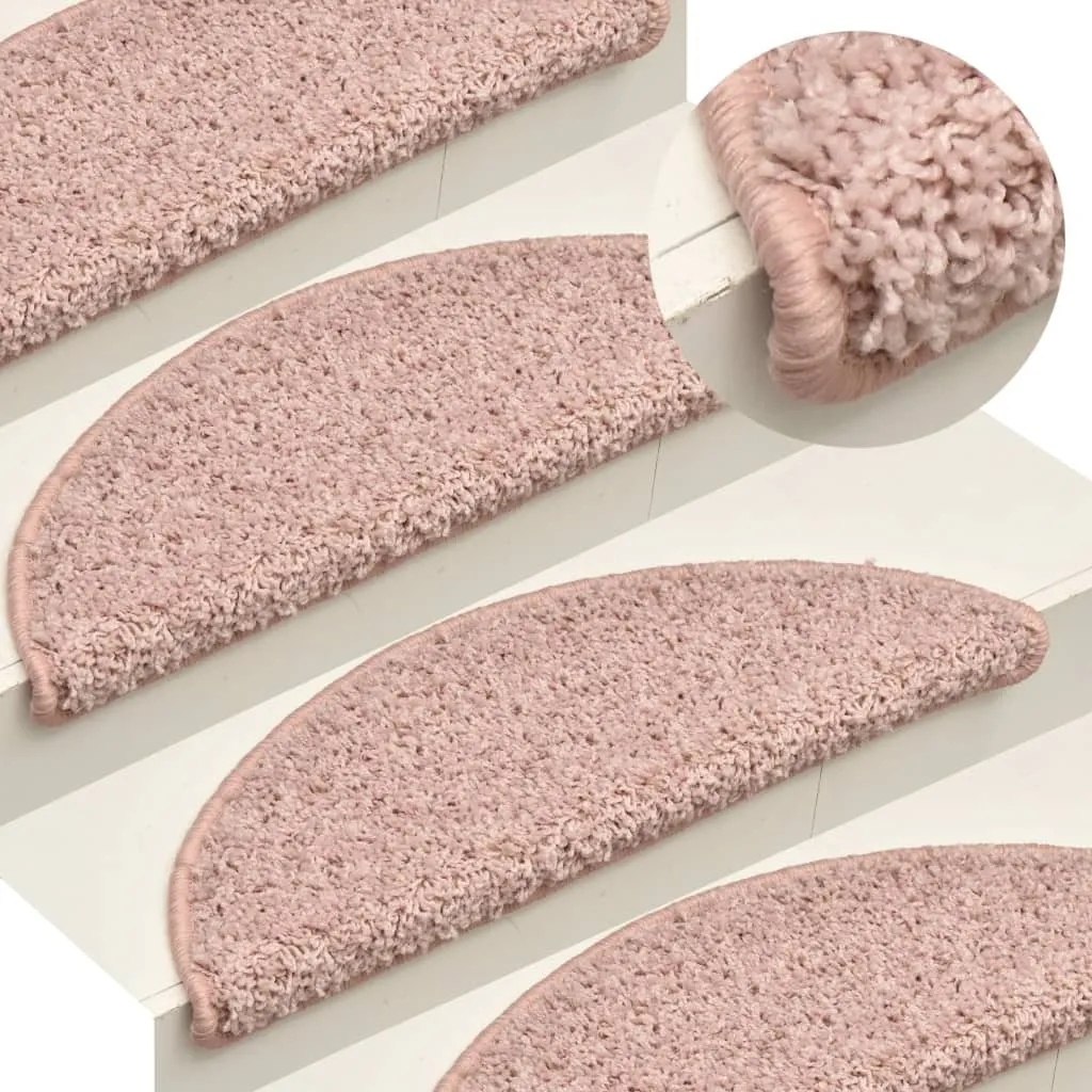 Marchettes d'escalier demi-lune rose 56x17 cm pour marches en bois