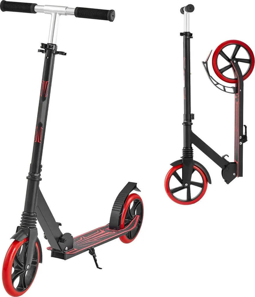 Trottinette solide 100kg réglable pour enfant qui grandit vite noir rouge