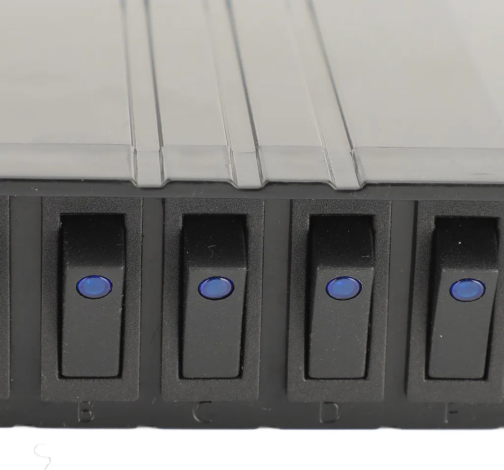 Panneau de commande 6 interrupteurs étanches LED bleu pour automobile - 3
