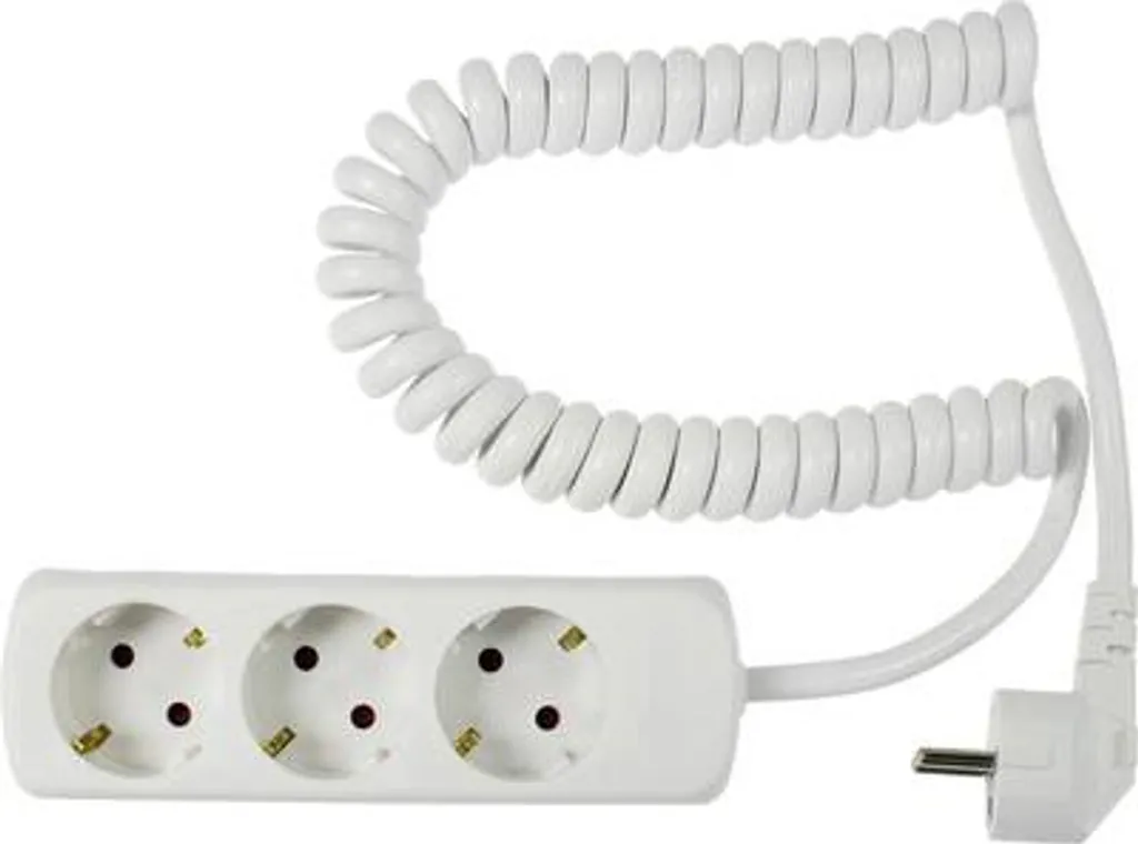 as-Schwabe 11431 Multiprise 3 Prises avec Câble 2,5m Blanc Standard
