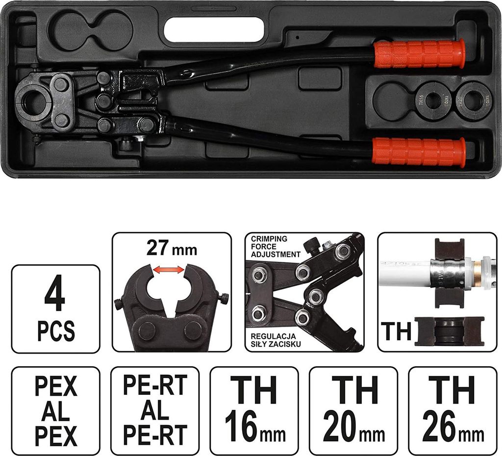 YATO Profesionálny kľúč na rúry PEX-AL-PEX TH16-26 YT-21750 Obrázok produktu 10