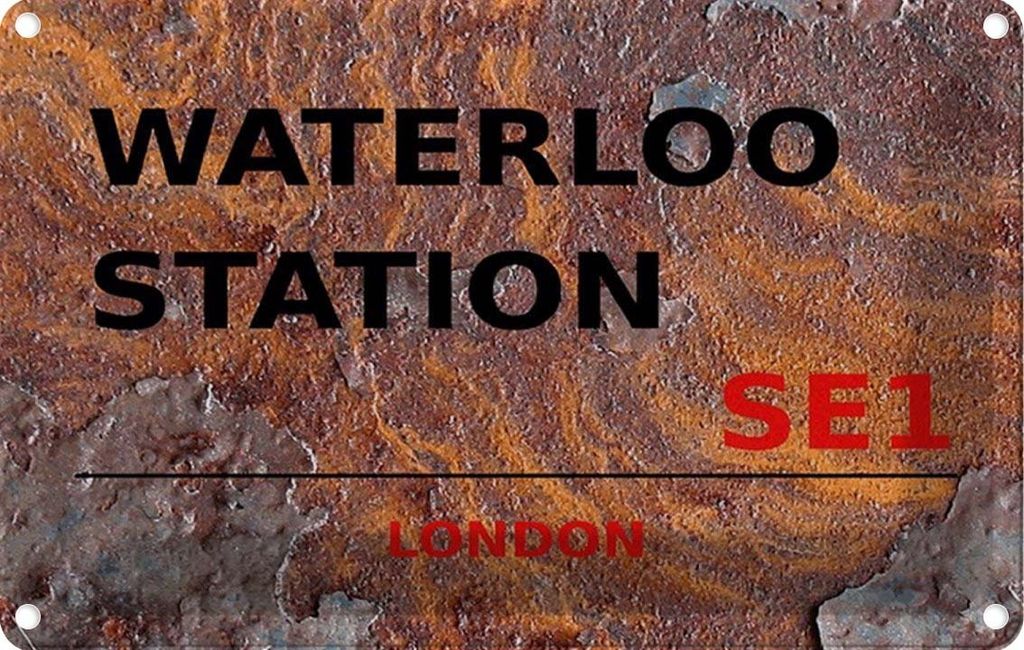 vianmo Blechschild 12x18 cm Waterloo Station SE1 Abenteuer Reisen England Urlaub
