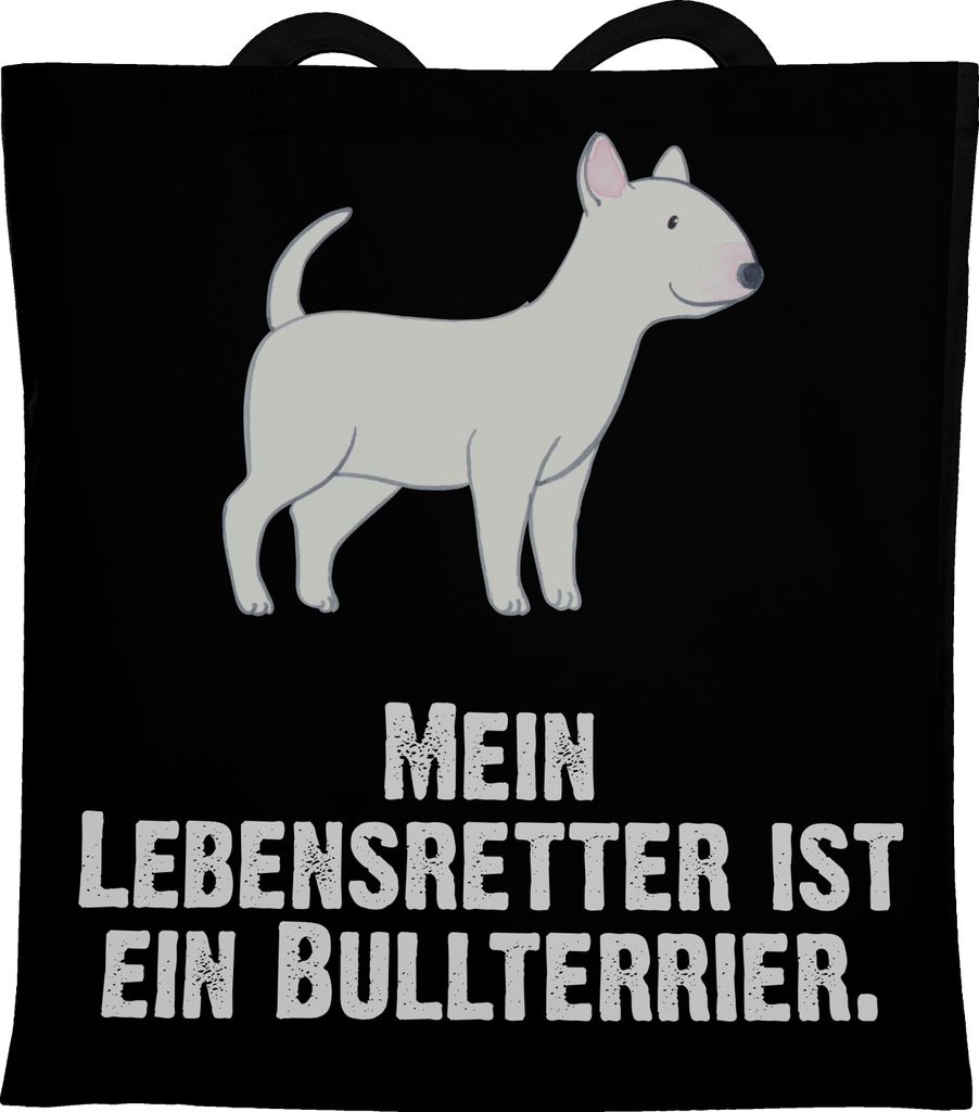 Mr. & Mrs. Panda Tote Bag Bullterrier Lebensretter - Schwarz - Geschenk, Unitasche, Jutebeutel, Tasche, Schultasche, Beutel