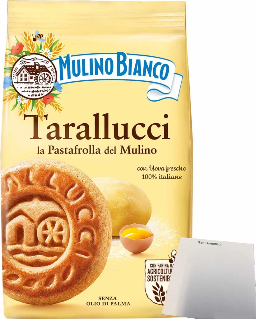 Mulino Bianco Kekse Tarallucci (350g Packung) + usy Block