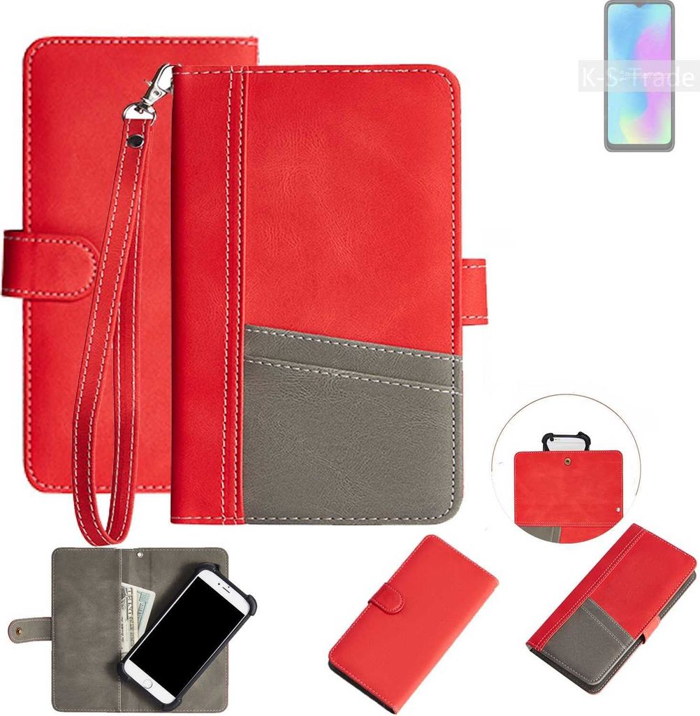 K-S-Trade Handy Schutzhülle für HiSense E50 Lite Hülle Portemonnee Brieftasche Klapphülle Kartenfächer Flip Wallet Case Etui