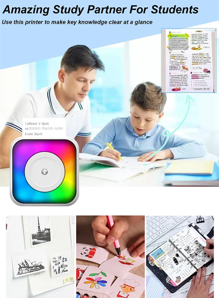 Stampante Portatile Sticker Maker Bluetooth per Note e Appunti Studio - 6