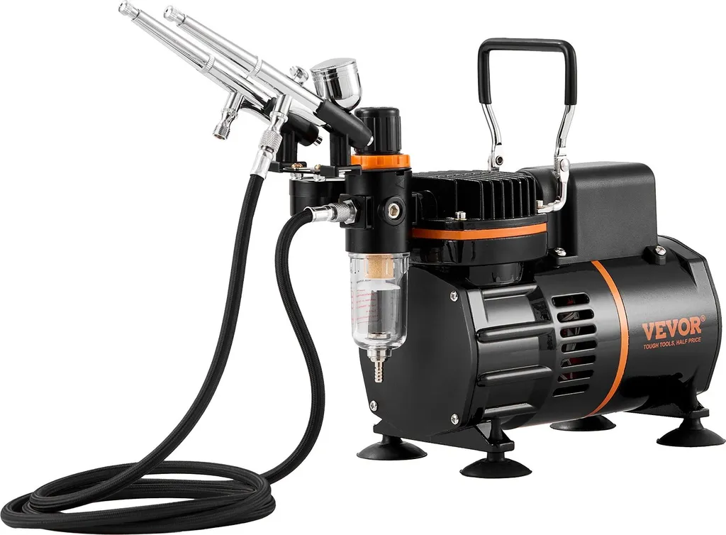 Kit aérographe complet avec compresseur double ventilateur modèle K-3 - 9