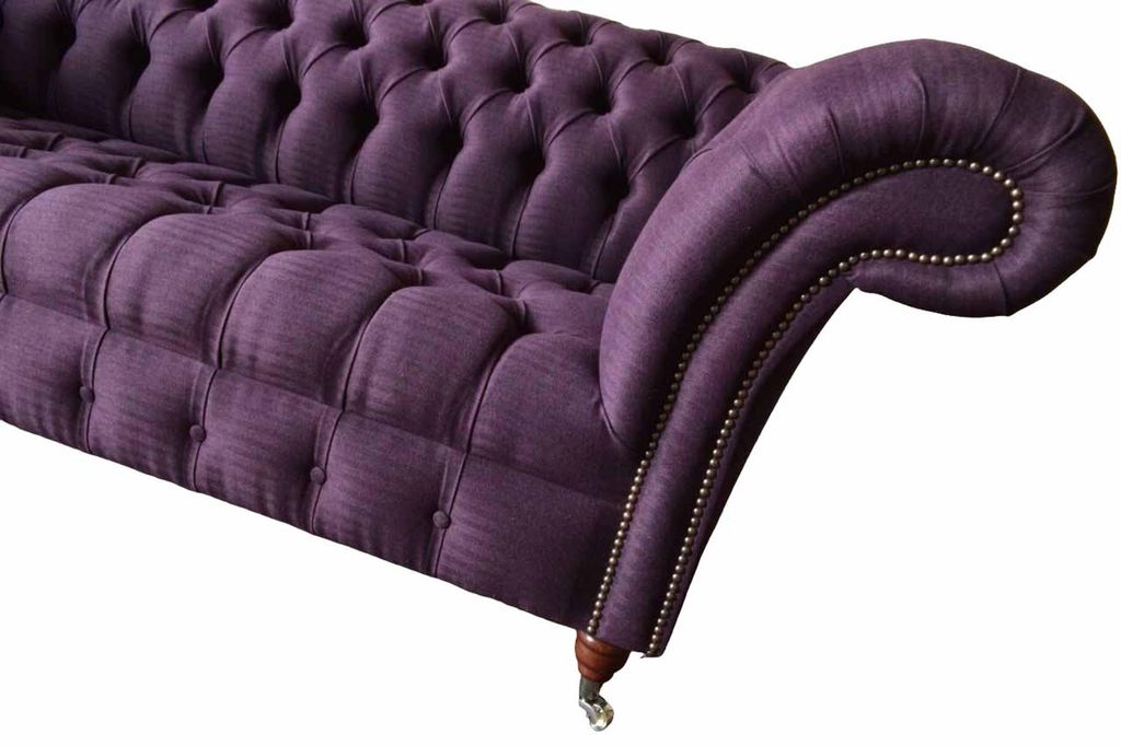 Chesterfield 3 Sitzer Sofa Stoffsofa Couch Polster Sitz 3er Sofas Neu