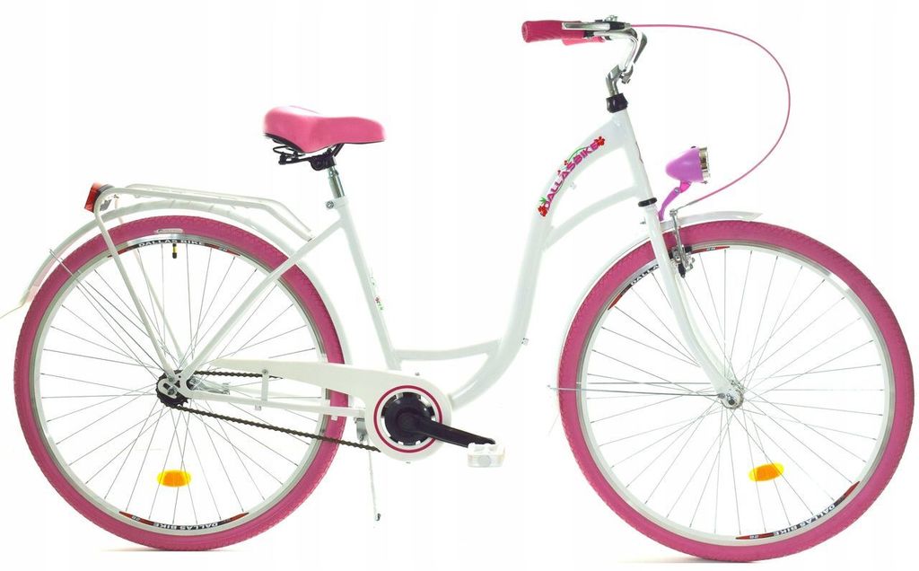 Rower Dallas City 28" 1spd - biały z różem Zdjęcie produktu 