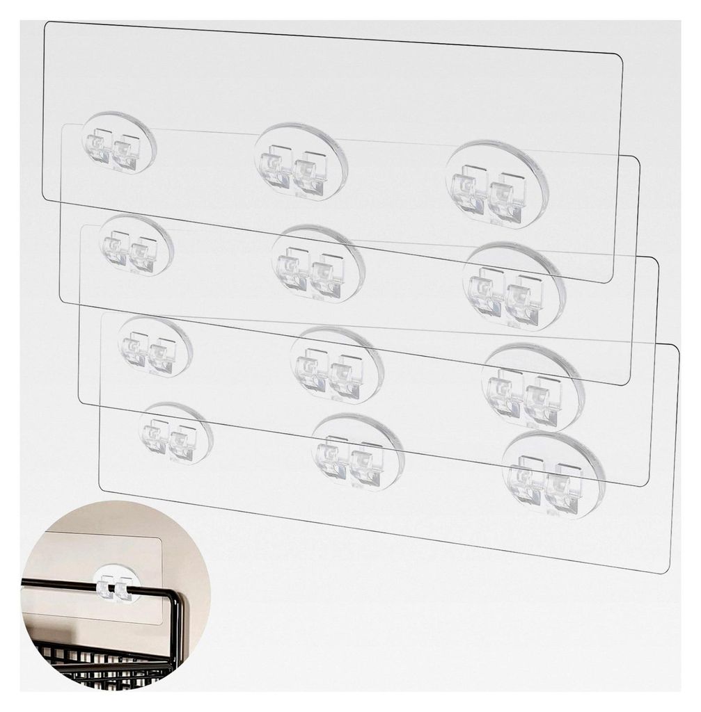 4 Stück transparente Duschregalhaken, wasserdichte Klebehaken ohne Bohren für Bad und Küche