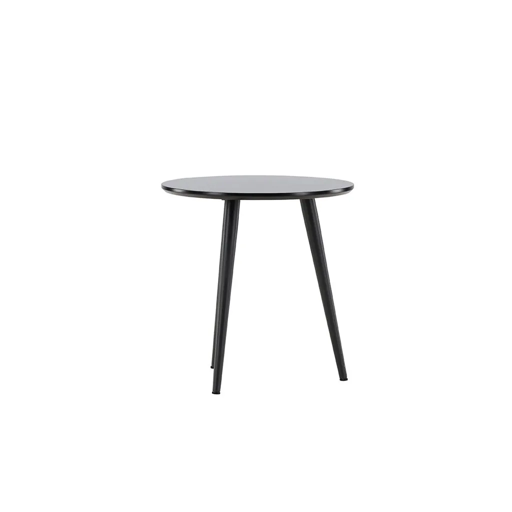 Table d'angle Askim Ø48 cm noir métal - Bout de canapé design minimaliste