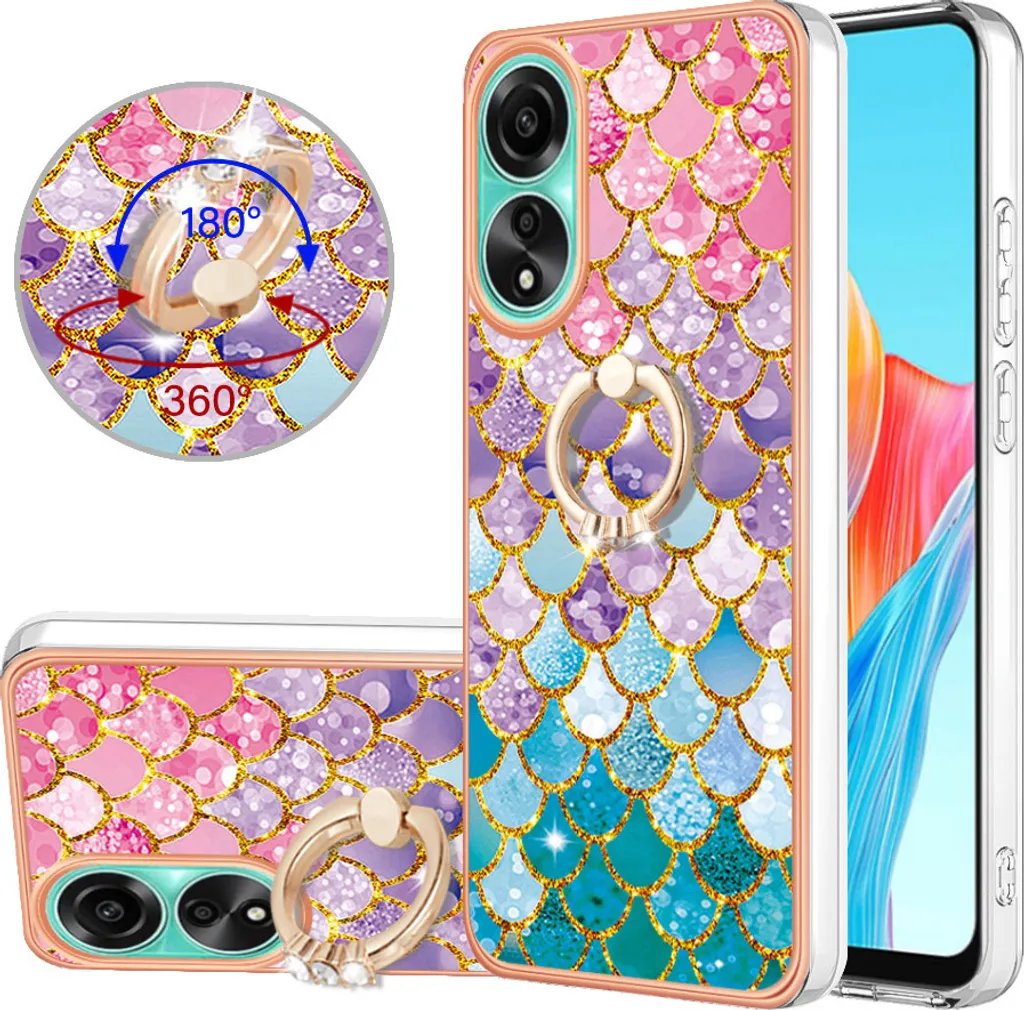 Custodia Fantasia per Oppo A78 4G - Cover Chic con Anello Brillante