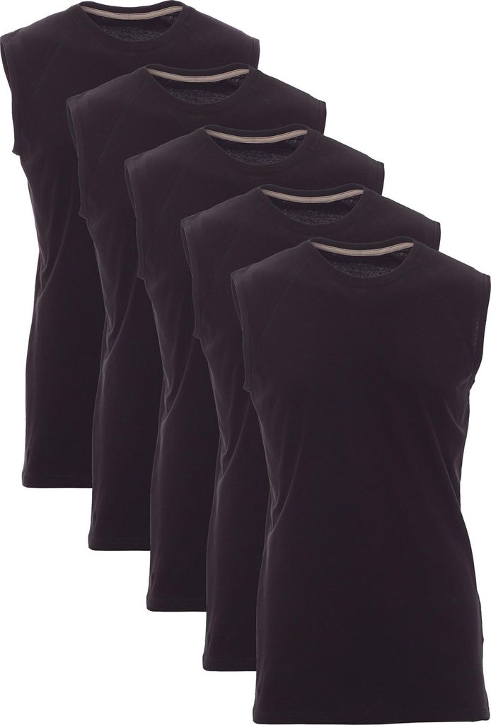 Mivaro Herren Tank Top 5er Pack aus Baumwolle in Schwarz - ärmelloses Shirt im Multipack, Rundhals-Ausschnitt, Regular Fit, Größen S bis XXL