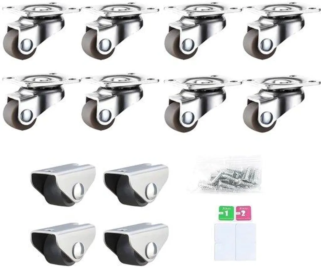 Roulettes pivotantes autocollantes pour bac de rangement et petit meuble