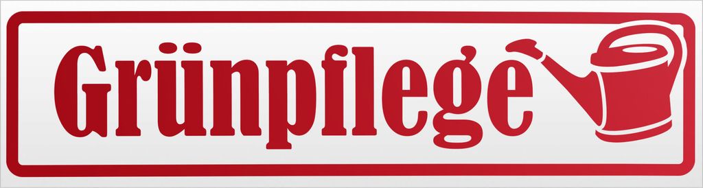Kiwistar Grünpflege mit Gießkannen Magnetschild Schild magnetisch - 60cm Rot - reflektierend - Magnetfolie für Auto PKW Kfz