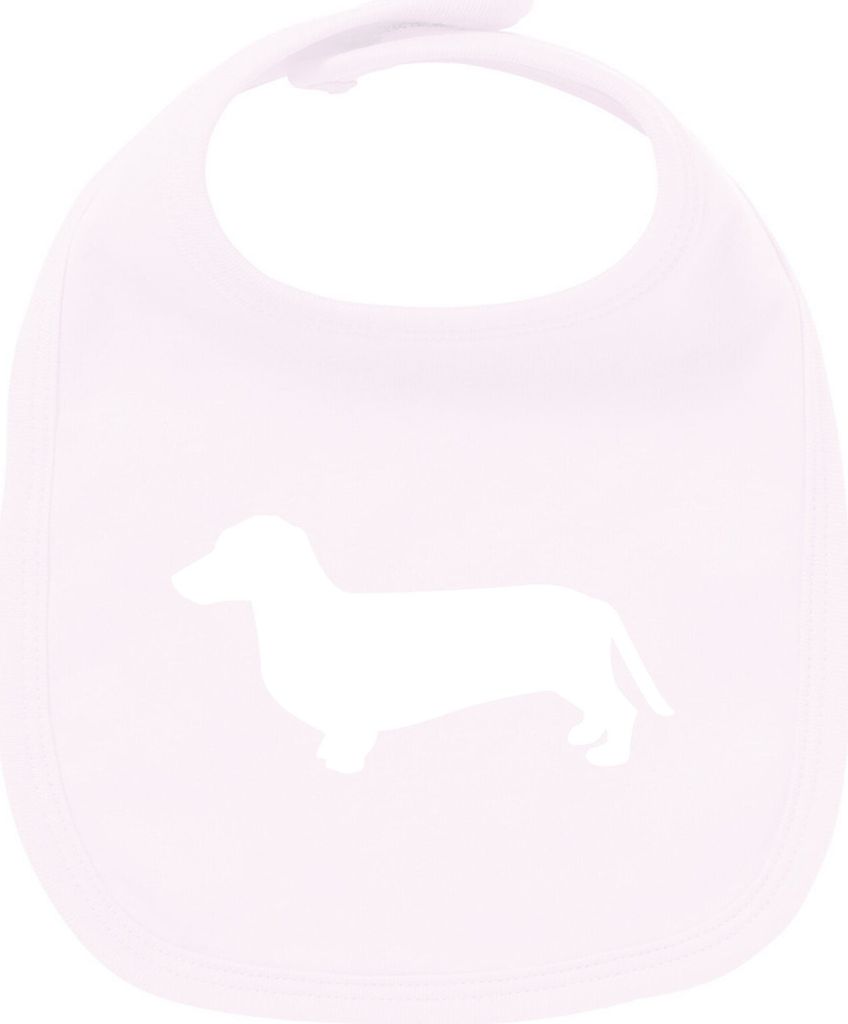 Huuraa Unisex Babylatz Dackel Silhouette Geschenk Babypink Baumwolle Dackel Mitbringsel