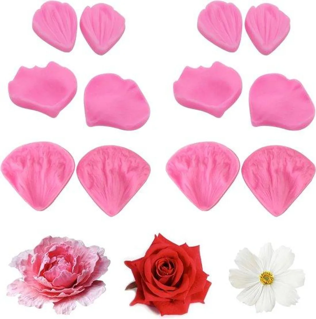 Moule à chocolat en silicone en forme de pétale de rose pour pâtisserie