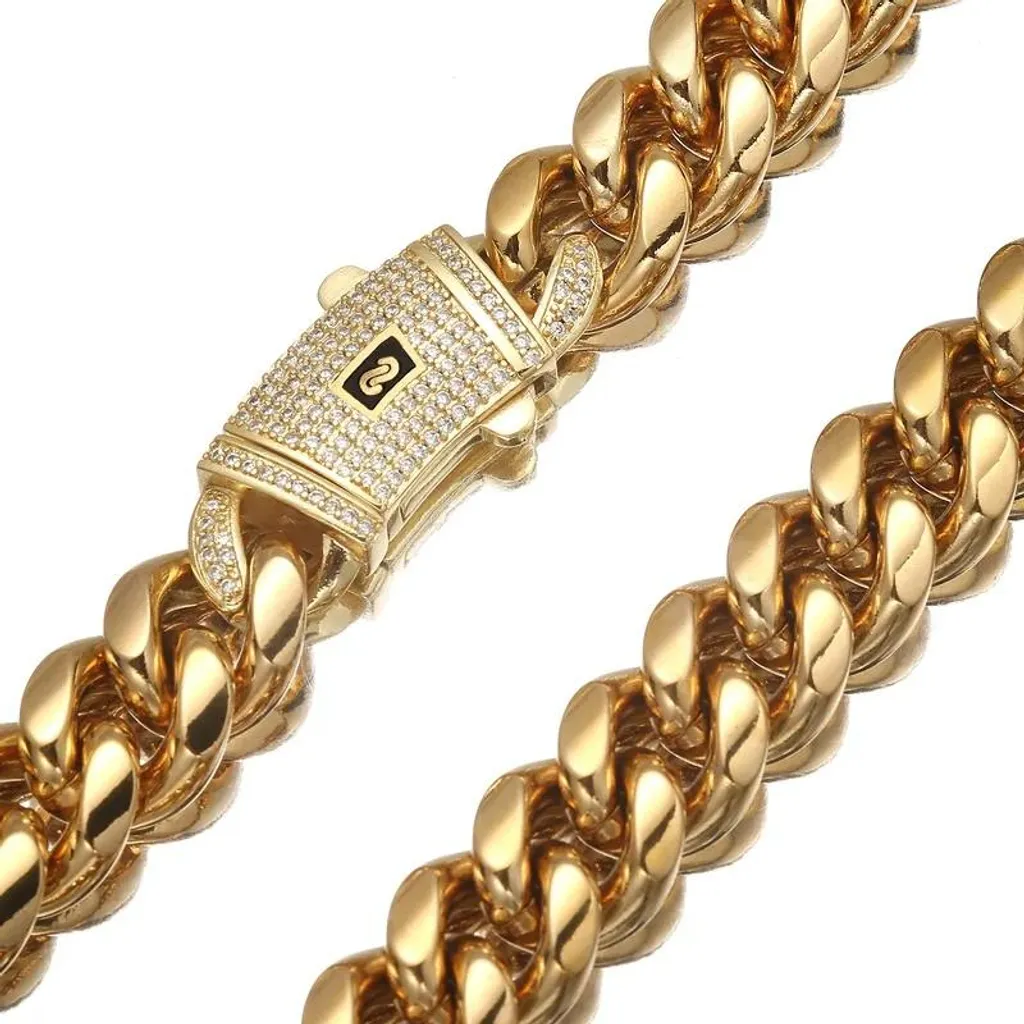 Collana Massiccia KP38359 Titanio Oro 66cm | Ipoallergenica e Duratura