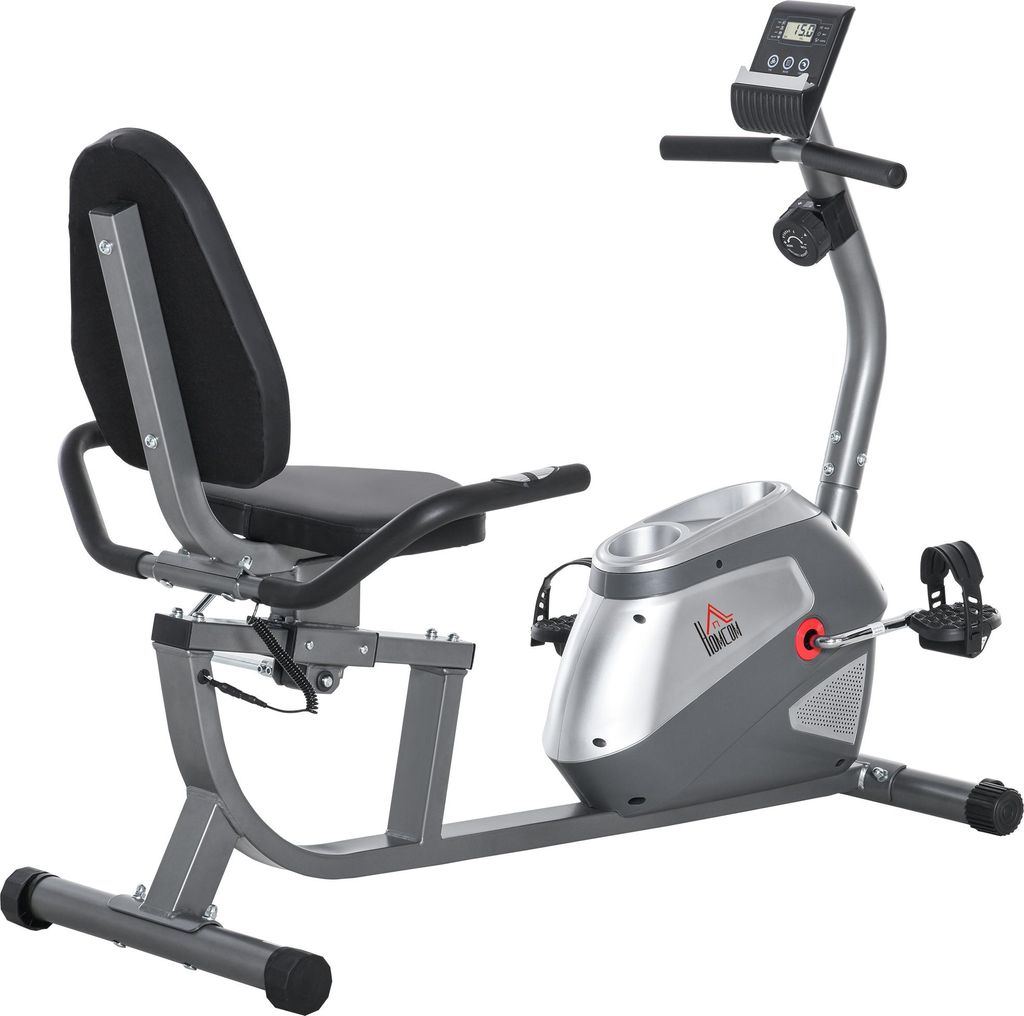 Verstellbarer Liegeergometer mit LCD, Magnetwiderstand, Herzfrequenzsensoren für Zuhause bis 110 kg