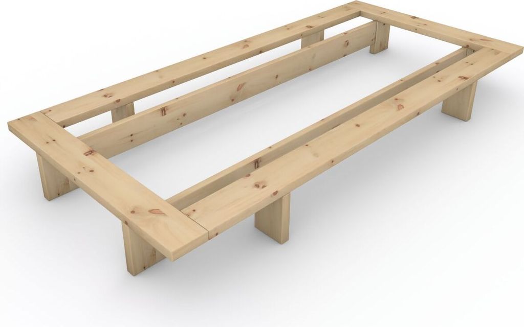 Massivholzbett im japanischen Stil "Komorebi" 80x200 Zirbe