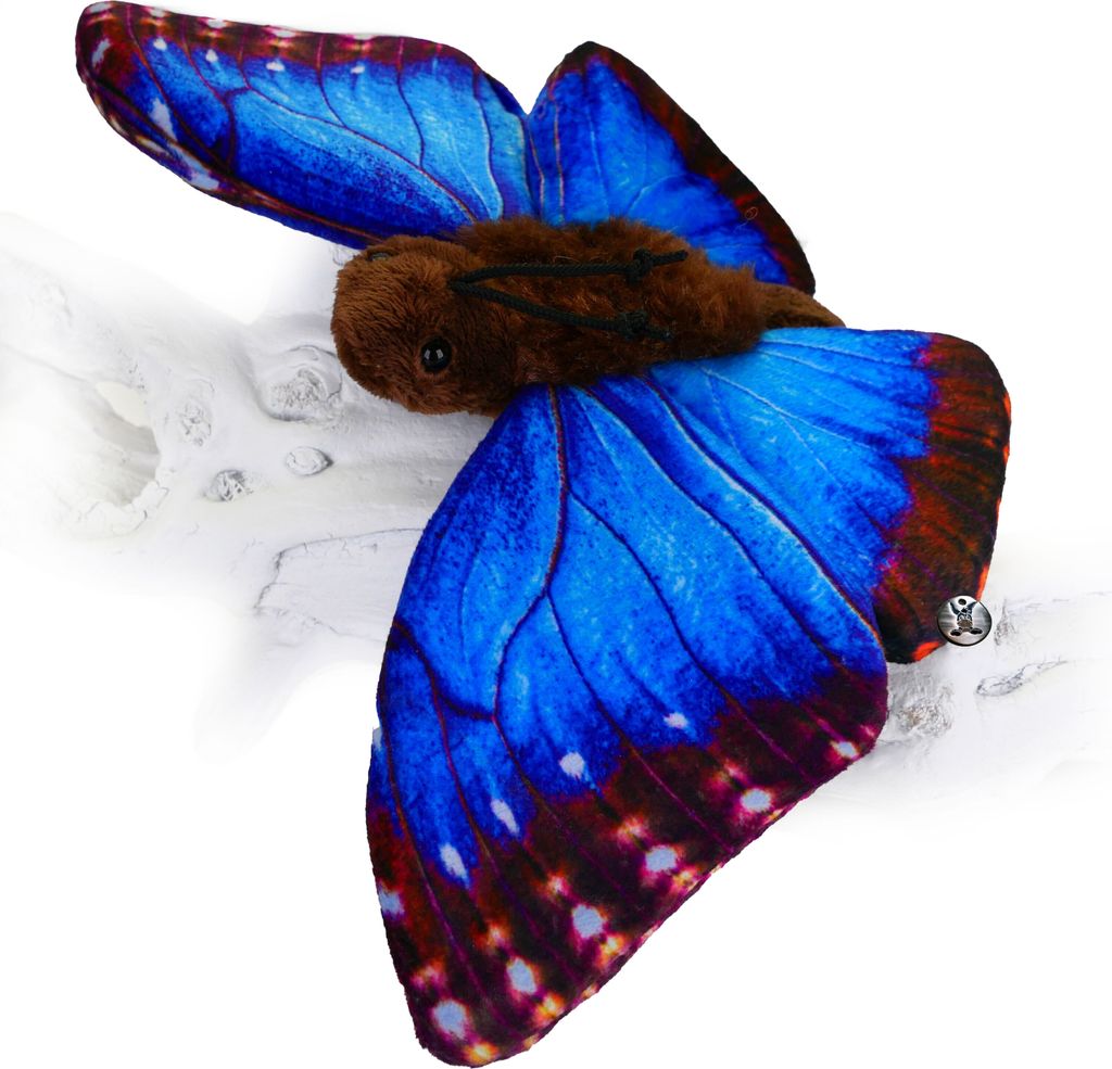 Schmetterling Kuscheltier Falter Blauer Morphofalter Insekt Produktbild 