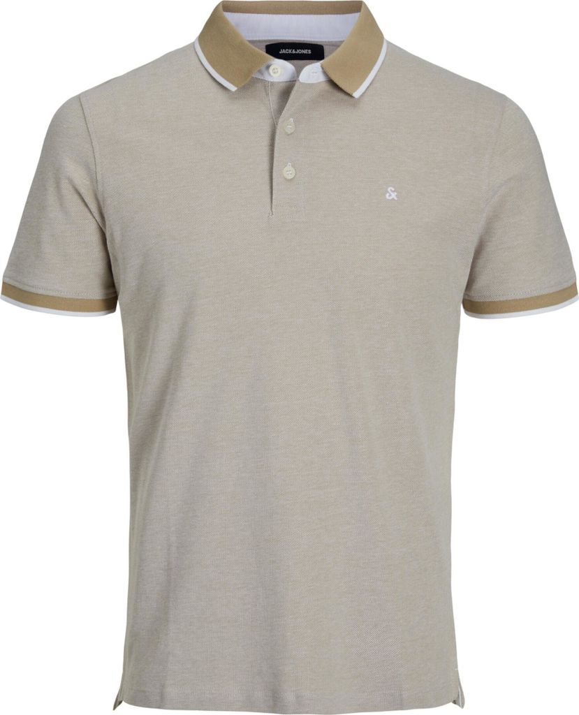 Jack&Jones Short Sleeve Polo 12136668-CROCKERY-SLIMFIT in Beige color size x-large
