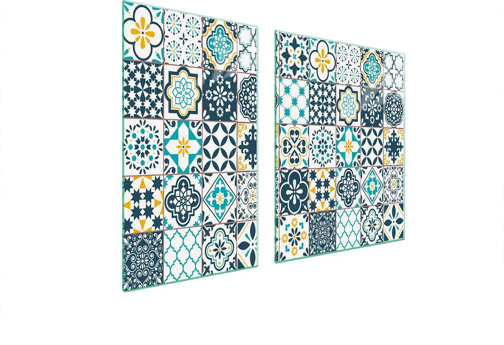 Set 2 Taglieri in Vetro 100x52 - Coprifornelli Mosaico per Cucina