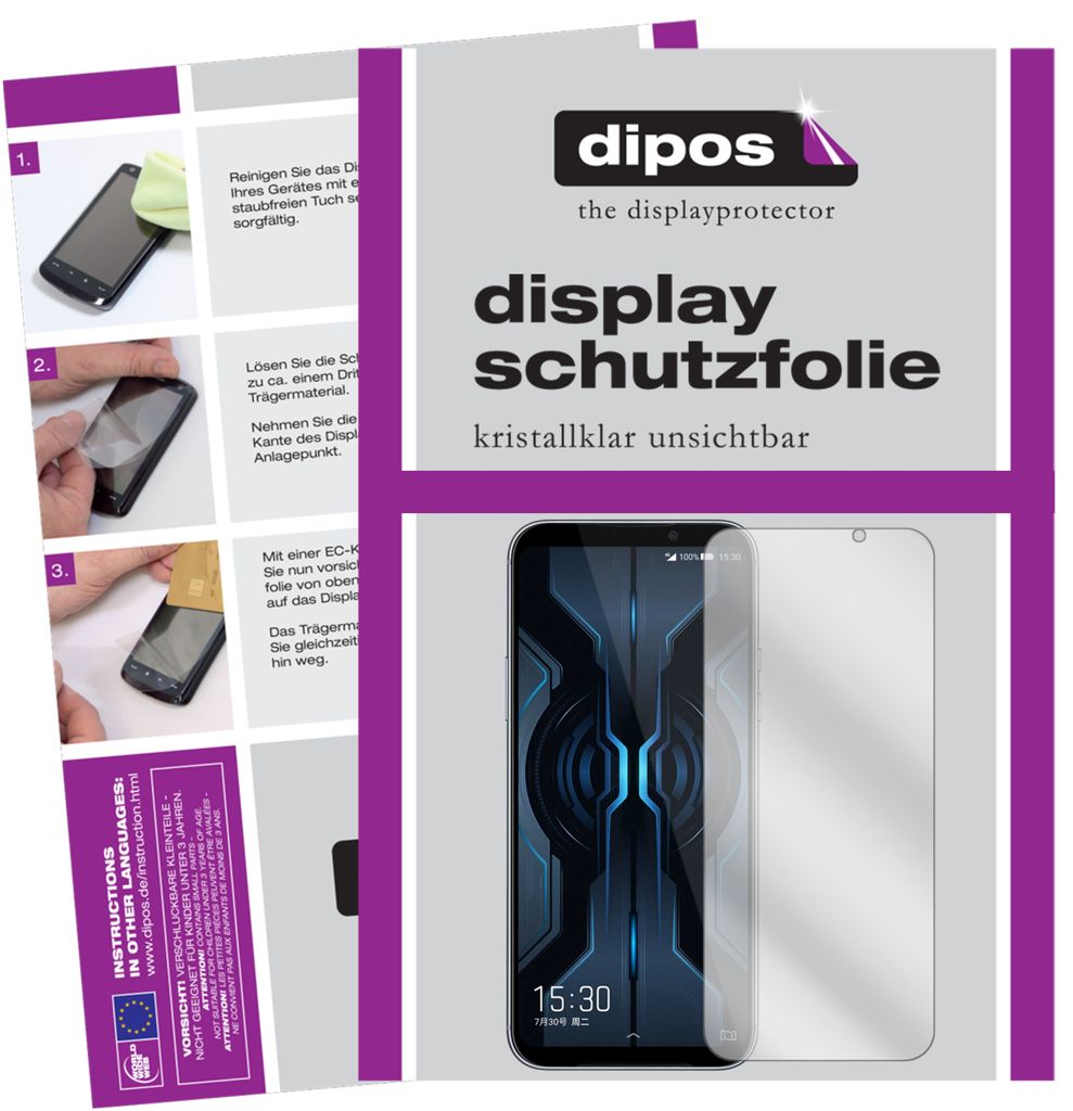 2x Schutzfolie für Xiaomi Black Shark 2 Pro klar Displayschutzfolie Folie Display Schutz dipos