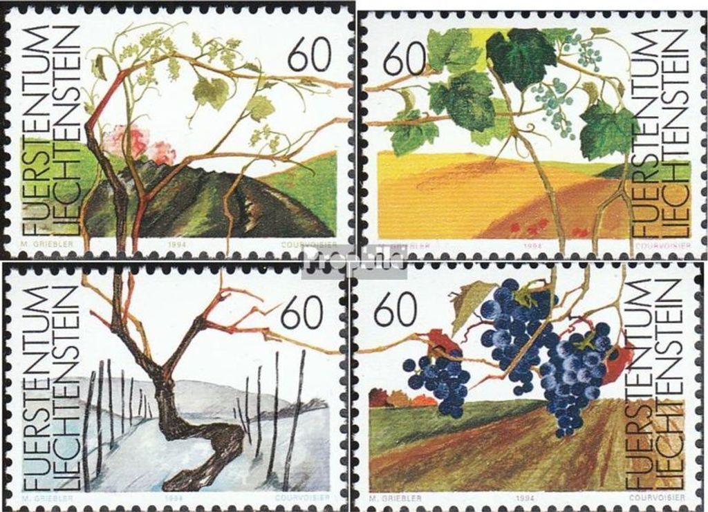 Briefmarken Liechtenstein 1994 Mi 1089-1092 (kompl.Ausg.) gestempelt Die Weinrebe