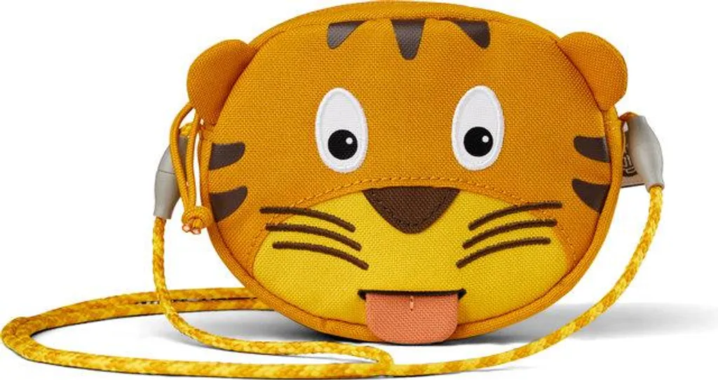 Porte-monnaie enfant anti-perte avec zip sécurisé tigre jaune