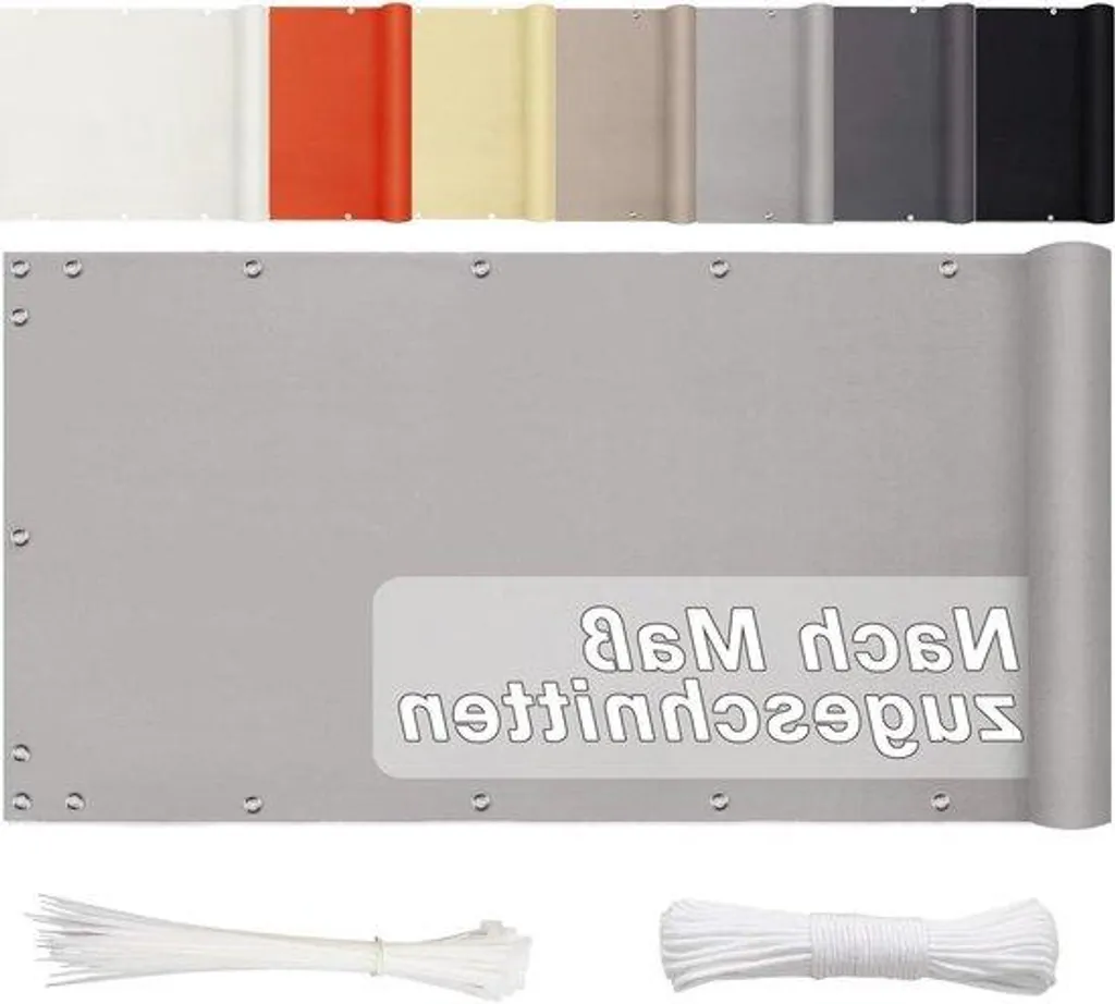 Pare-vue balcon polyester gris 90x700 cm : stop au vent et vis-à-vis gênant