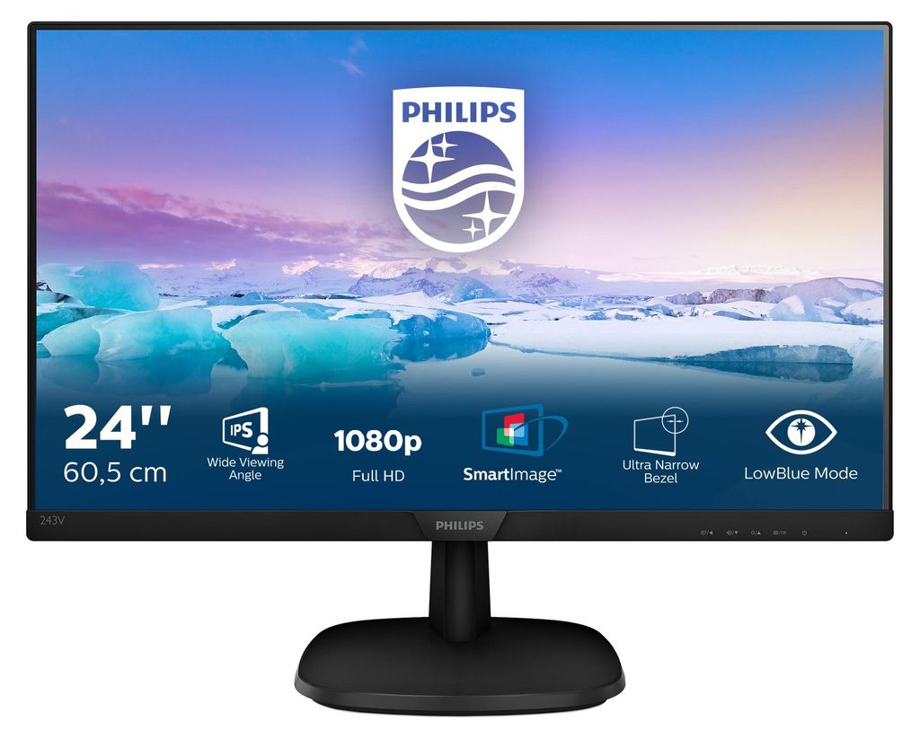 Philips V-line 243V7QDSB 60,5 cm (23,8 Zoll) Full HD WLED Produktbild 
