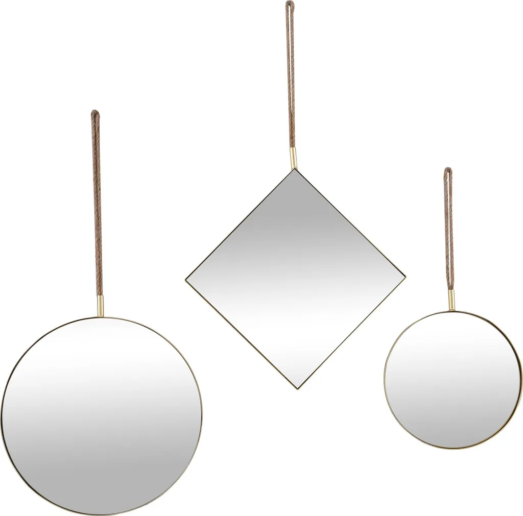 Miroir de décoration mural lot de 3 pièces pour chambre et salle de bain