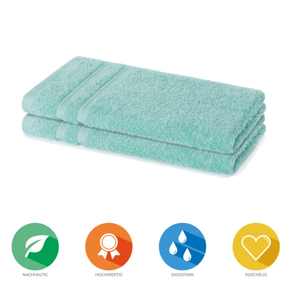 Lavea® 2er Set Gästehandtücher 30x50 cm, weich, saugstark, Produktbild 