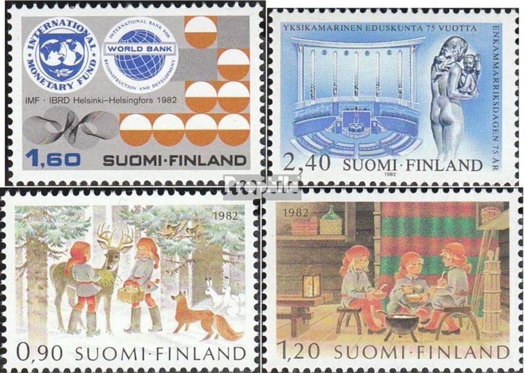 Briefmarken Finnland 1982 Mi 901,902,916,917 (kompl.Ausg.) gestempelt Weltbank